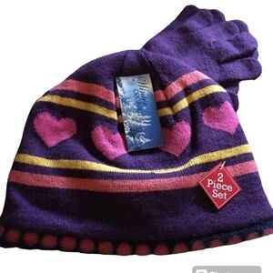 New Girl’s Reversible Hat & Gloves Sz 8-12